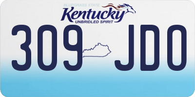 KY license plate 309JDO
