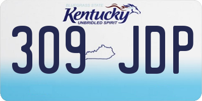 KY license plate 309JDP