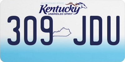 KY license plate 309JDU