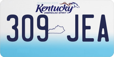 KY license plate 309JEA