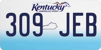 KY license plate 309JEB