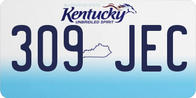 KY license plate 309JEC