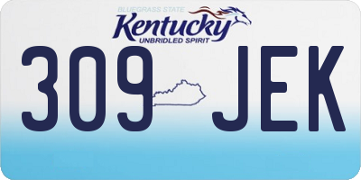 KY license plate 309JEK