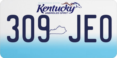KY license plate 309JEO
