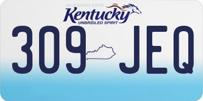 KY license plate 309JEQ