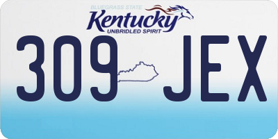 KY license plate 309JEX