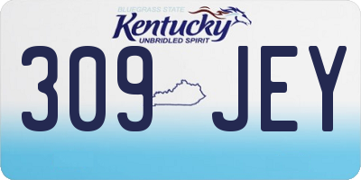 KY license plate 309JEY