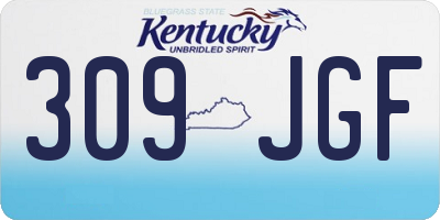 KY license plate 309JGF