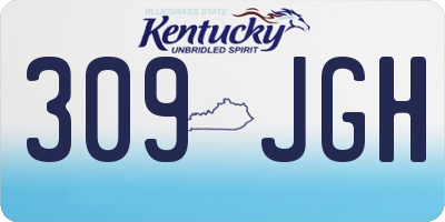 KY license plate 309JGH