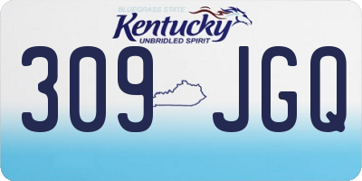 KY license plate 309JGQ