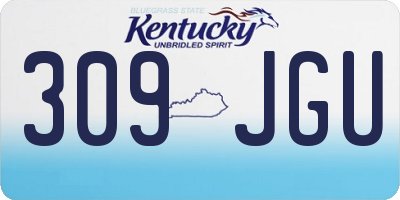 KY license plate 309JGU