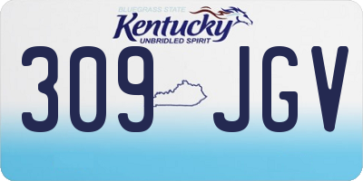 KY license plate 309JGV
