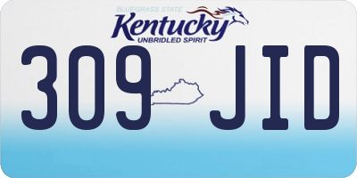 KY license plate 309JID