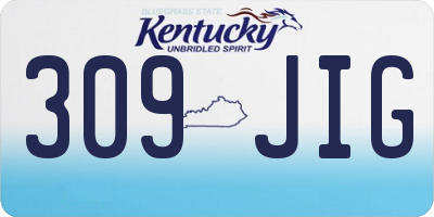 KY license plate 309JIG
