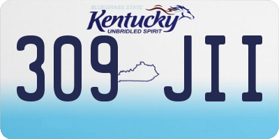 KY license plate 309JII