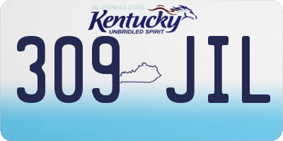 KY license plate 309JIL