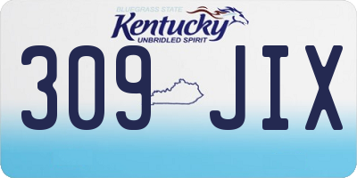 KY license plate 309JIX