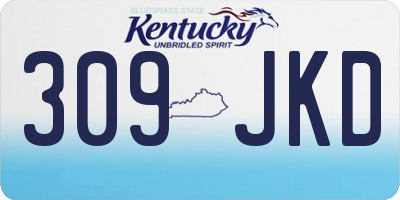 KY license plate 309JKD