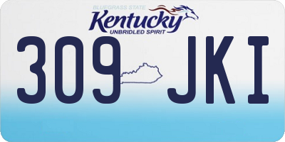 KY license plate 309JKI