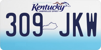 KY license plate 309JKW