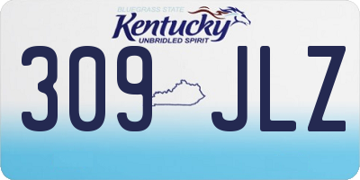 KY license plate 309JLZ