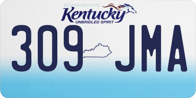 KY license plate 309JMA