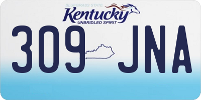 KY license plate 309JNA