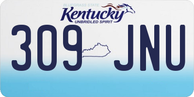 KY license plate 309JNU
