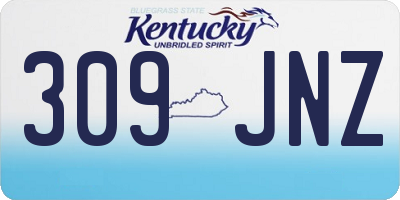 KY license plate 309JNZ