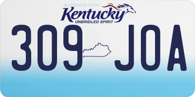KY license plate 309JOA
