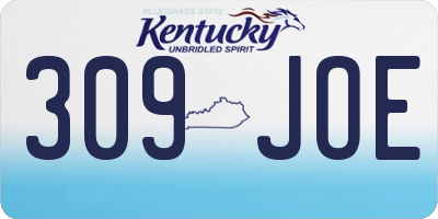 KY license plate 309JOE