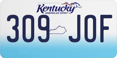 KY license plate 309JOF