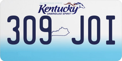 KY license plate 309JOI