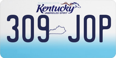 KY license plate 309JOP