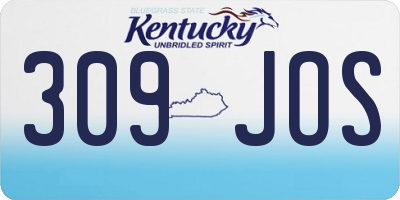 KY license plate 309JOS
