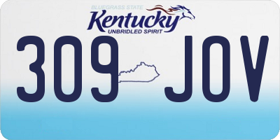 KY license plate 309JOV