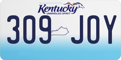 KY license plate 309JOY