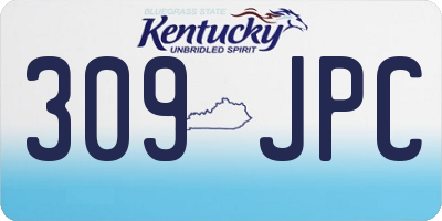KY license plate 309JPC