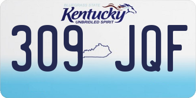 KY license plate 309JQF