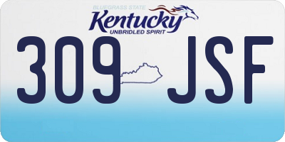 KY license plate 309JSF