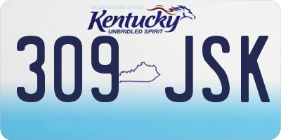 KY license plate 309JSK