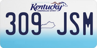 KY license plate 309JSM
