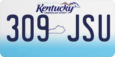 KY license plate 309JSU