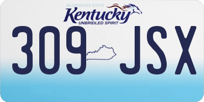 KY license plate 309JSX