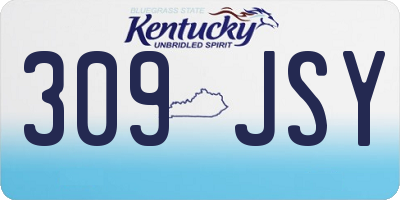 KY license plate 309JSY