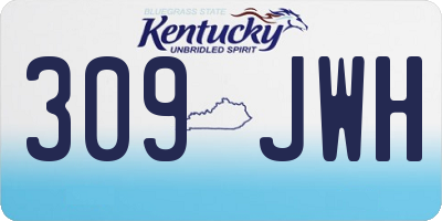 KY license plate 309JWH