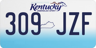 KY license plate 309JZF