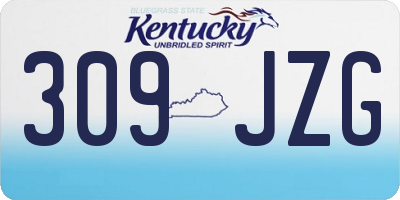 KY license plate 309JZG