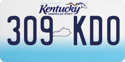 KY license plate 309KDO