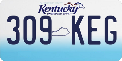KY license plate 309KEG